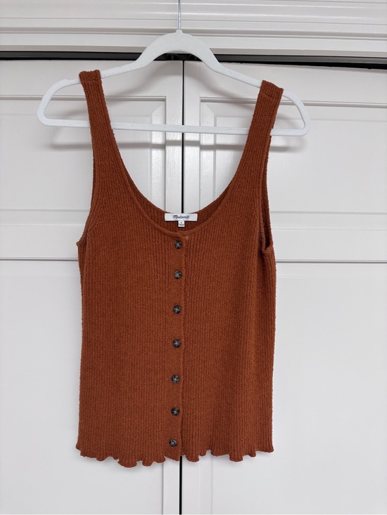 Madewell Tops - Madewell Rust Knit Button-Front Tank Top